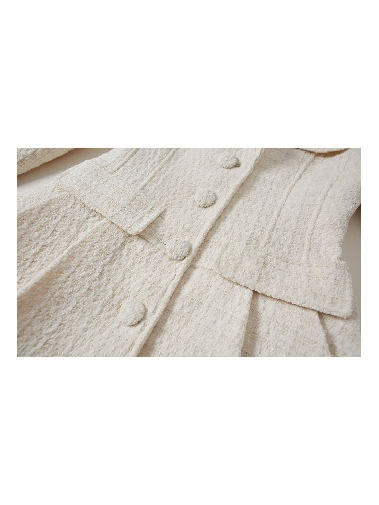 Pleated Waisted Tweed Jacket【s0000005281】