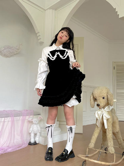 Velvet Bow Dress【s0000011339】