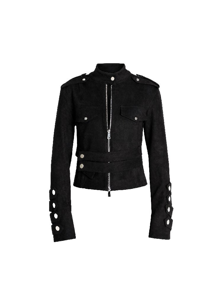 Suede Napoleon Slim Zipper Jacket【s0000019096】