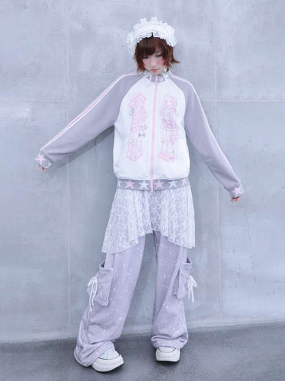 Dream Core Lace Straight Sweatpants【s0000014695】