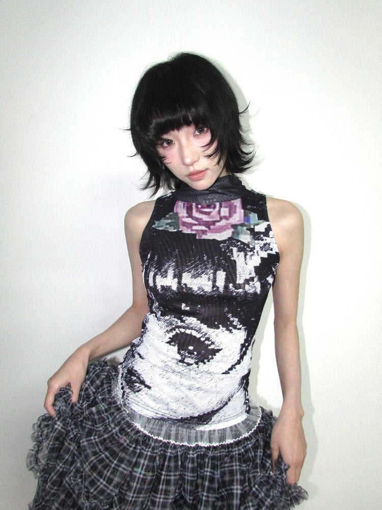 Comic Book Girly Double Mesh Vest【s0000018653】