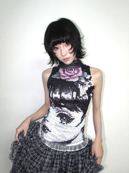 Comic Book Girly Double Mesh Vest【s0000018653】