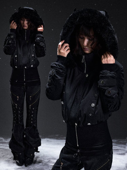 Punk Devil Hooded Eco Fur Coat【s0000019297】