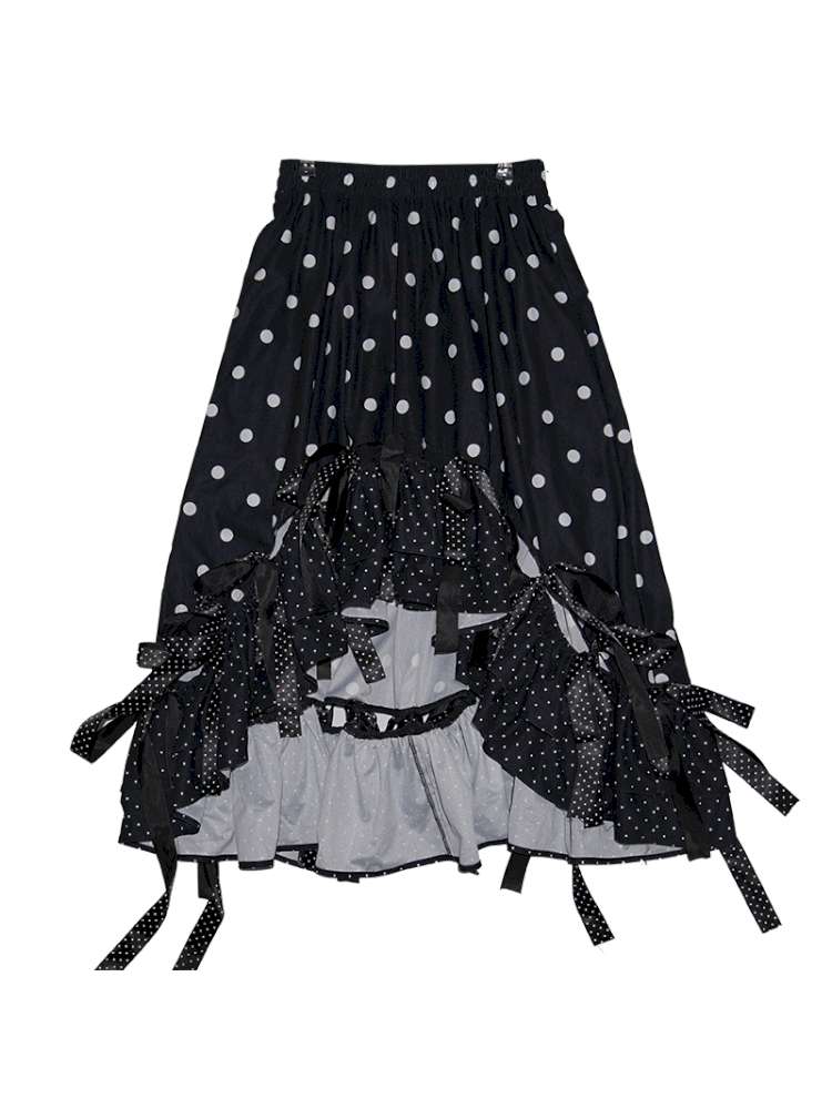 Asymmetric Bow Midi Skirt【s0000014525】