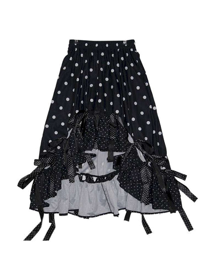 Asymmetric Bow Midi Skirt【s0000014525】