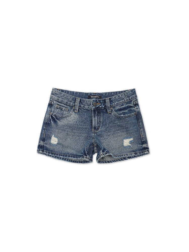 Floral Leather Straight Jeans【s0000017445】