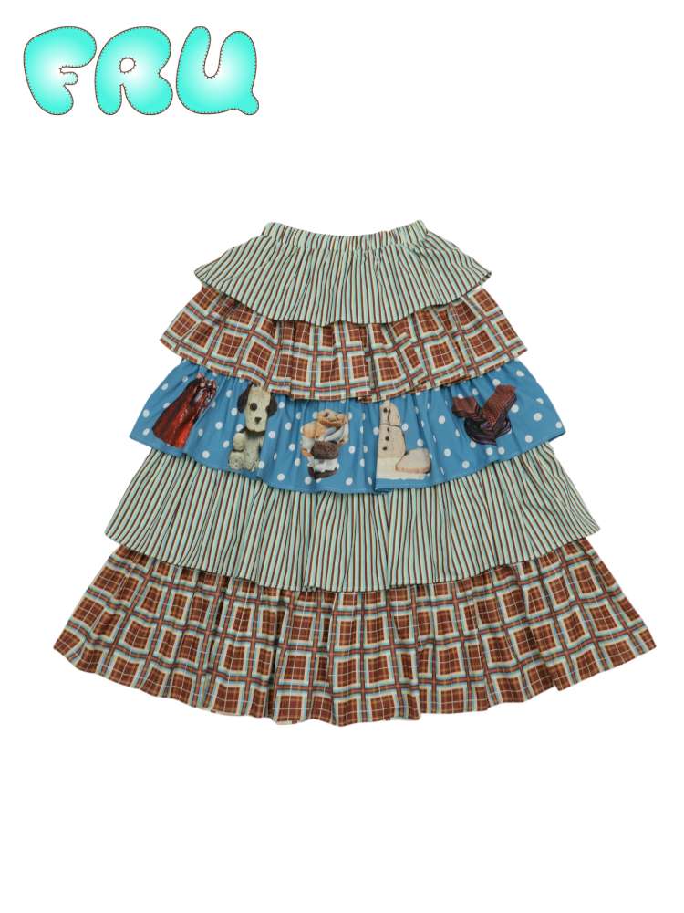 Chocolate Cake Print Versatile Skirt【s0000014860】