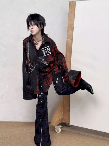 Ripped Print Destroyed Slim Flare Jeans【s0000013717】