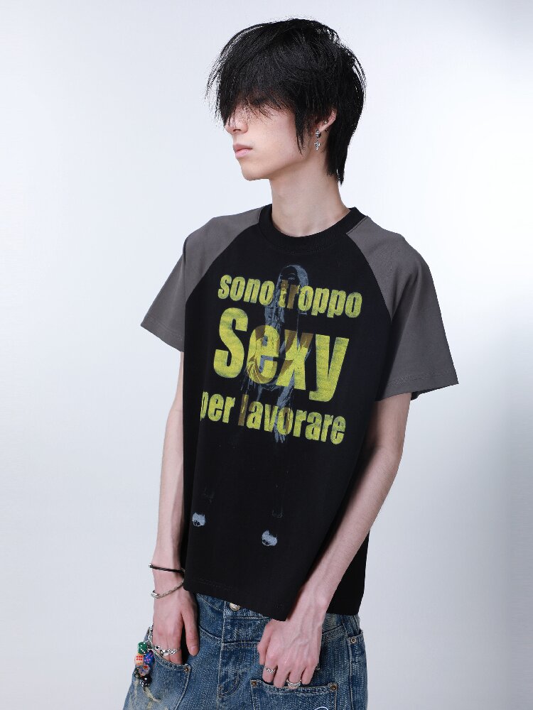 Digital Print Raglan T-Shirt【s0000016179】