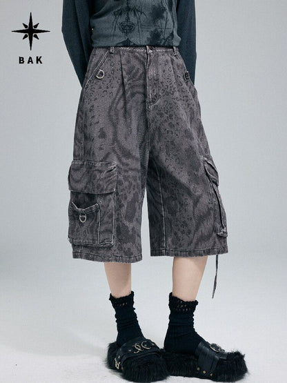 Vintage Leopard Cargo Shorts【s0000016256】