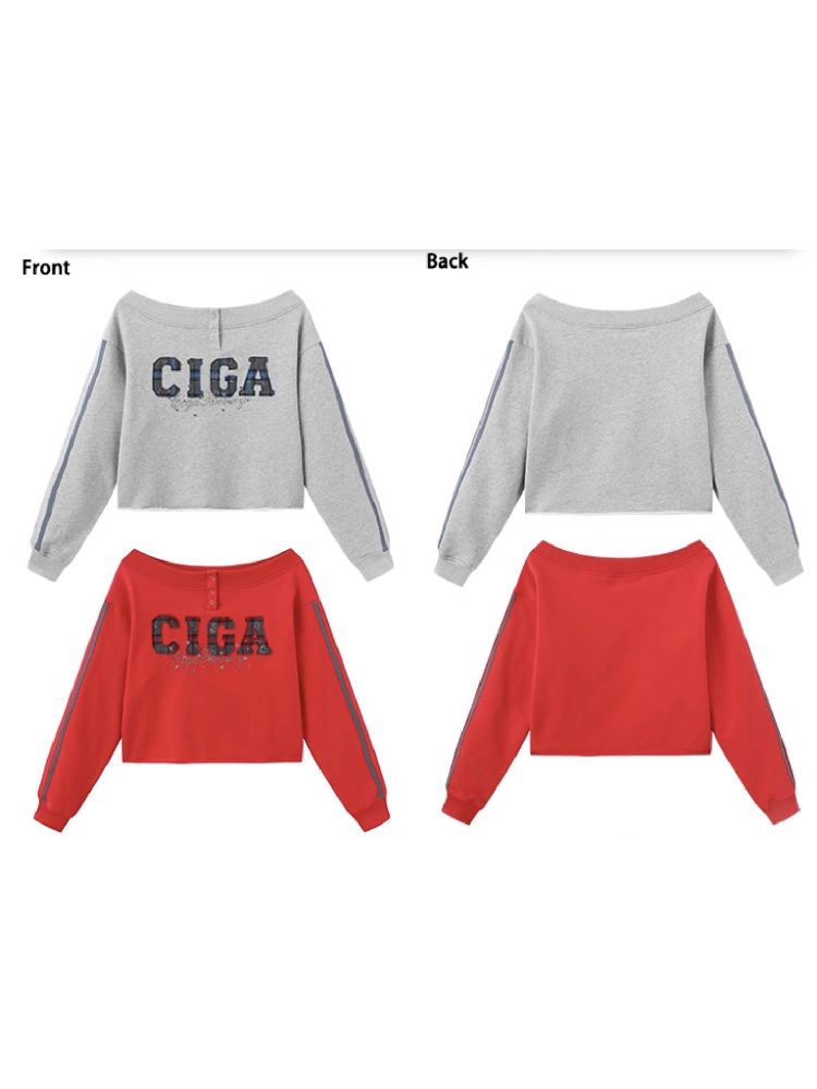 하나의 어깨 슬래시 다중 스웨트 셔츠 [S0000011427]