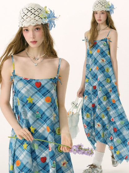 Summer Design Plaid Print Camisole Dress【s0000016843】