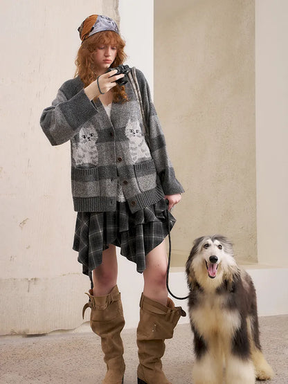 Relaxed-Fit Long-Sleeve Knit Cardigan【s0000014062】