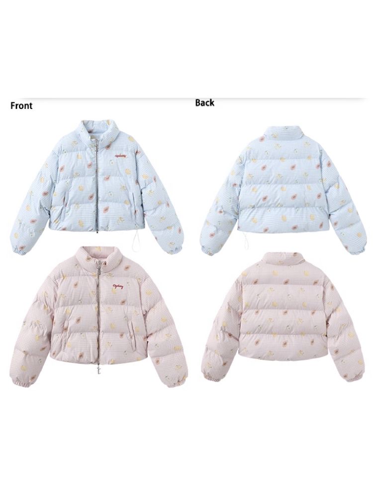 레트로 프린트 코튼 짧은 코트 [S0000011428]