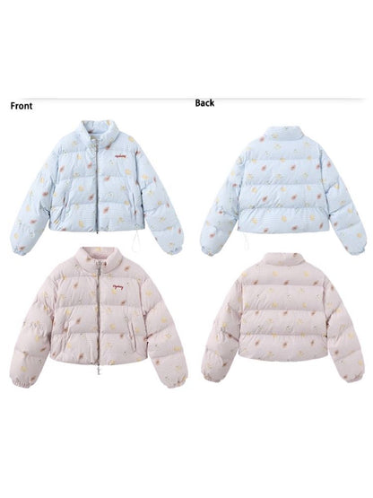 레트로 프린트 코튼 짧은 코트 [S0000011428]