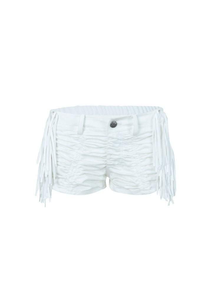 Micro-Stretch Fabric Low-Waist Shorts【s0000012704】