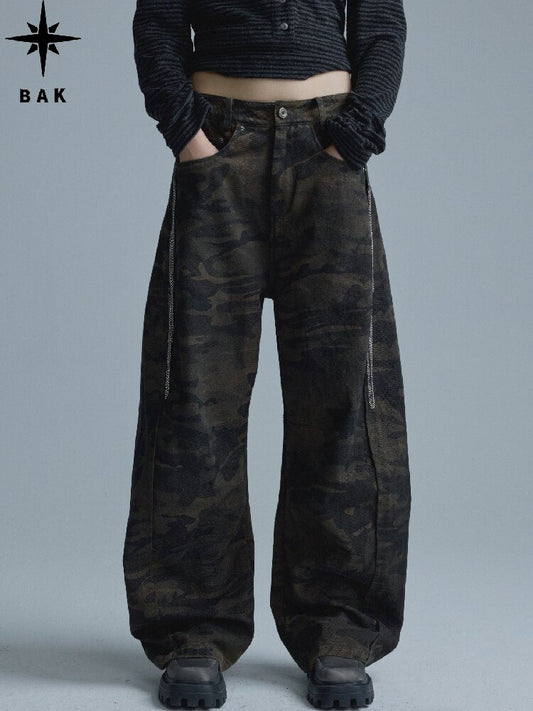 Vintage Distressed Camo Pants【s0000018556】