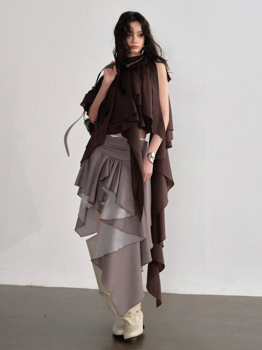 Off Shoulder Lace Up Cape Camisole【s0000015695】