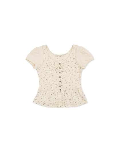 Hand Painted Floral Lace T-Shirt【s0000017920】