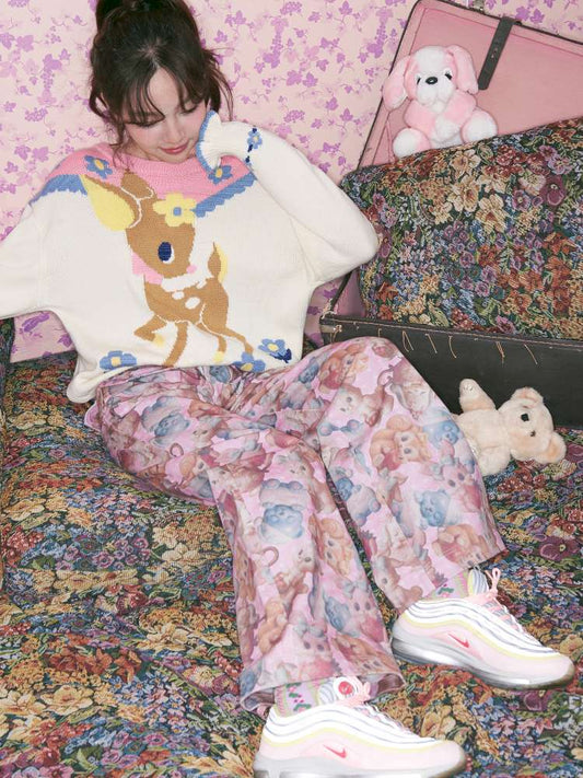 Pink Animal Print High Waist Pants【s0000015031】