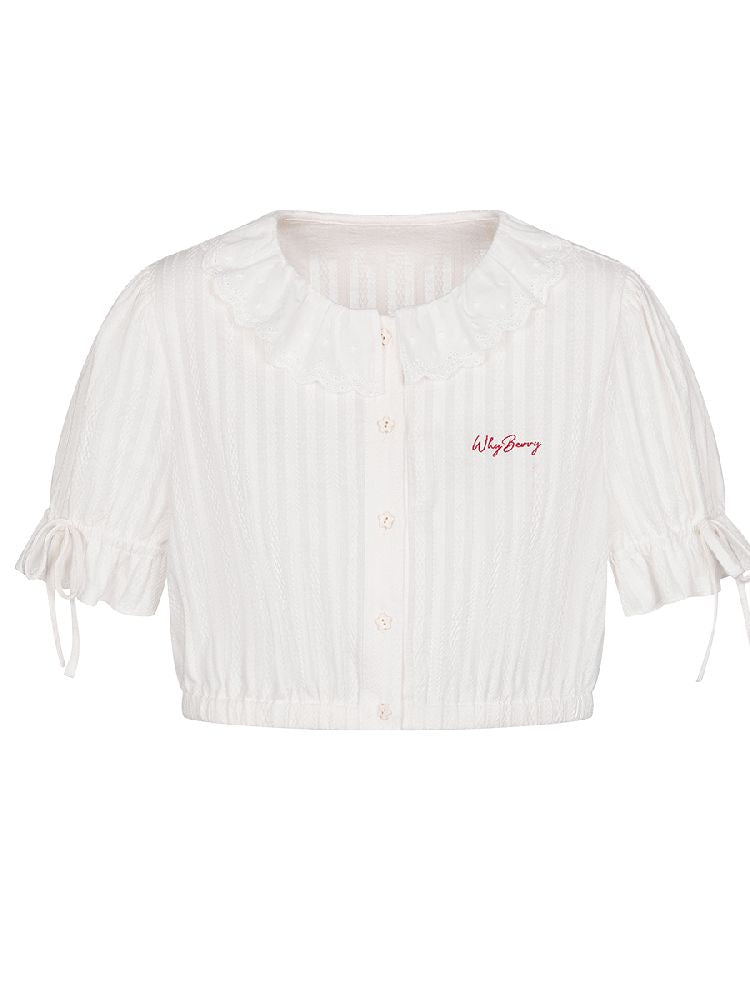 Bubble Sleeve Short Sleeve Blouse【s0000011996】