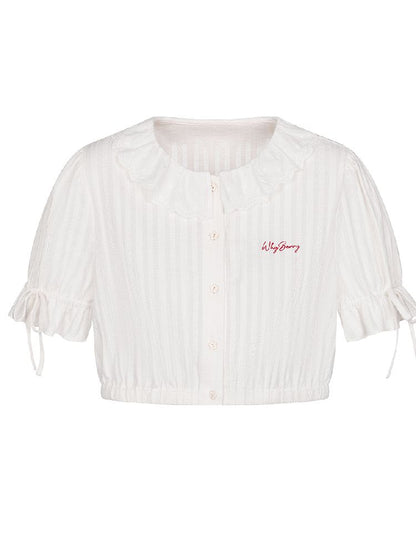 Bubble Sleeve Short Sleeve Blouse【s0000011996】