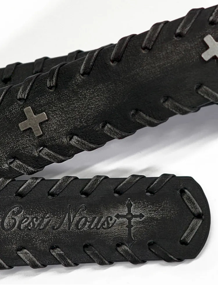 Vintage-Style Carved Buckle Belt【s0000013965】