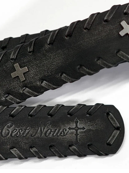 Vintage-Style Carved Buckle Belt【s0000013965】