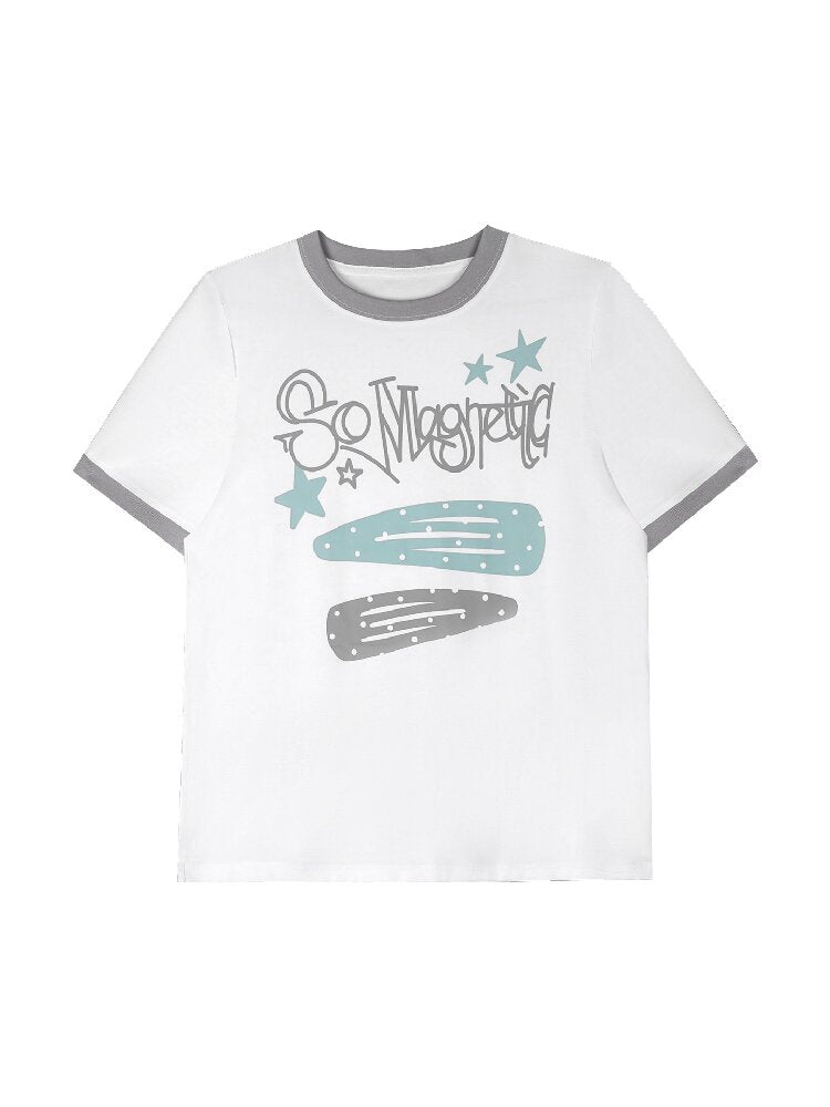 Print Crew Neck Short Sleeve T-Shirt【s0000016646】