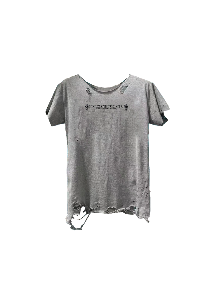 Vintage Faded Gray Damaged T-Shirt【s0000018295】