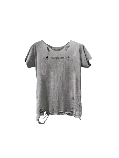 Vintage Faded Gray Damaged T-Shirt【s0000018295】