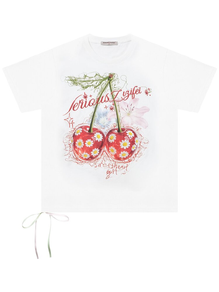 Daisy Cherry Vintage T Shirt【s0000017264】
