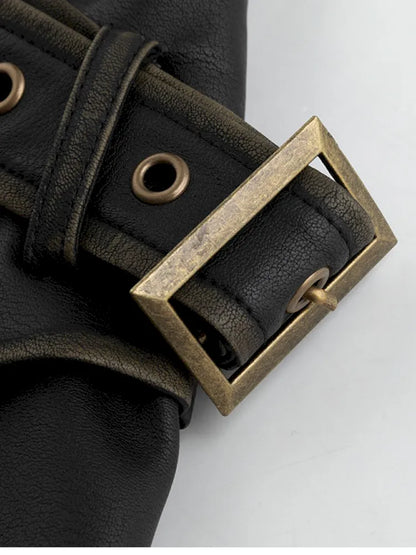 Faded Button Leather Leg Covers【s0000013963】