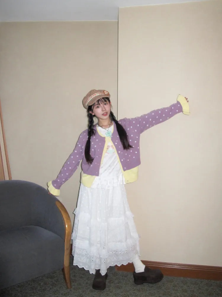 Patchwork Maxi Dress Cake-Style Skirt【s0000014166】