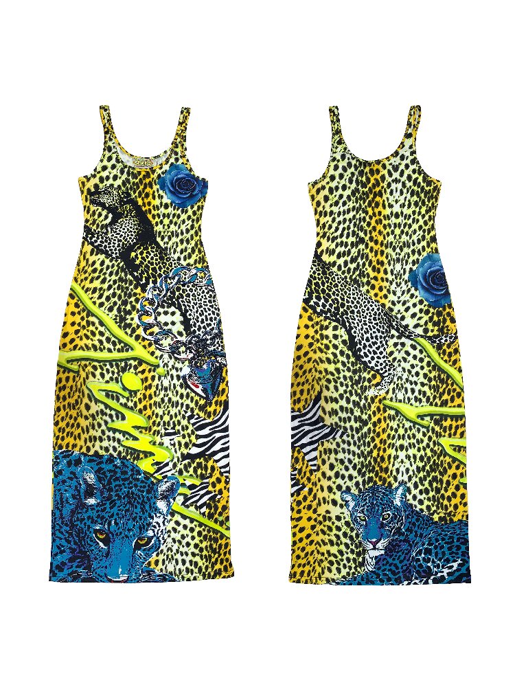 Vintage Leopard Print Fitted Dress【s0000017405】