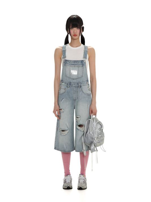 Silver pleated leather label casual straight denim back pants【s0000008646】