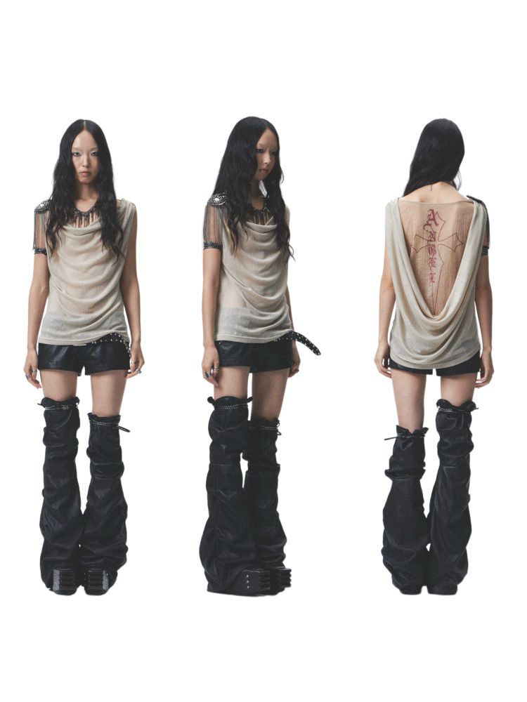 Loose-fitting, reversible printed vest【s0000012679】