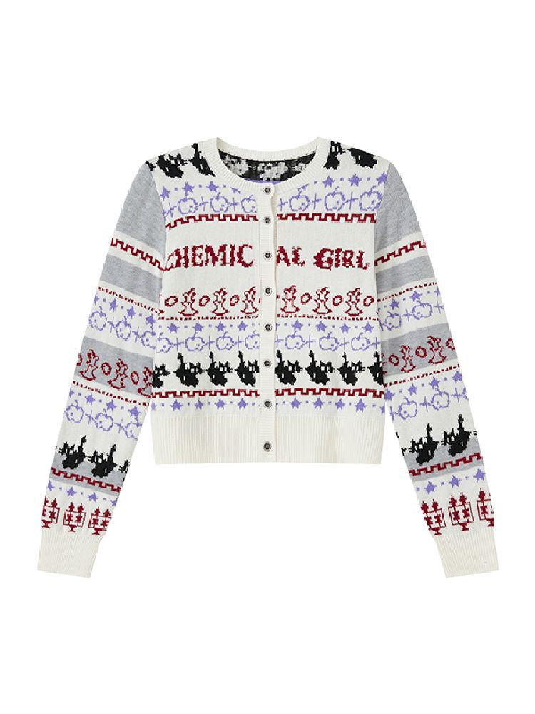 Apple Fair Isle Knit Cardigan【s0000011644】