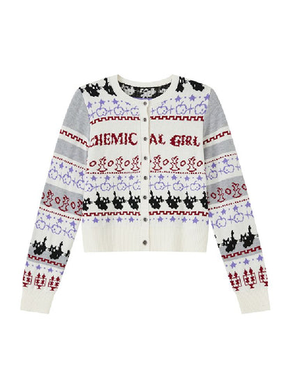 Apple Fair Isle Knit Cardigan【s0000011644】