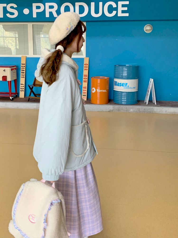 Purple Pink Plaid Peplum A-line Skirt【s0000005256】