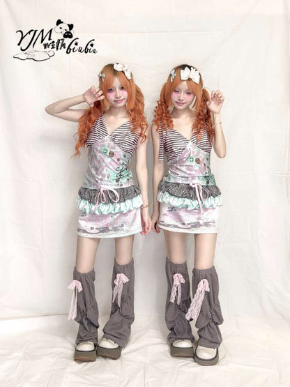 Cream Flower Bud Trim Skirt【s0000015202】