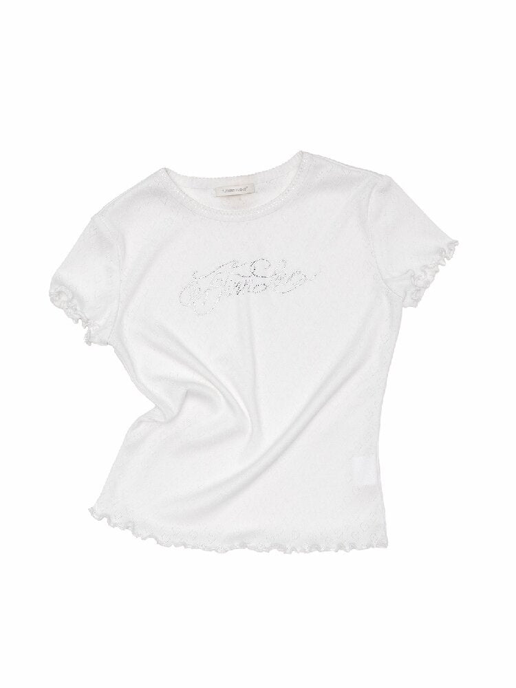 Diamond Lace Slim Short Sleeve T-Shirt【s0000016909】