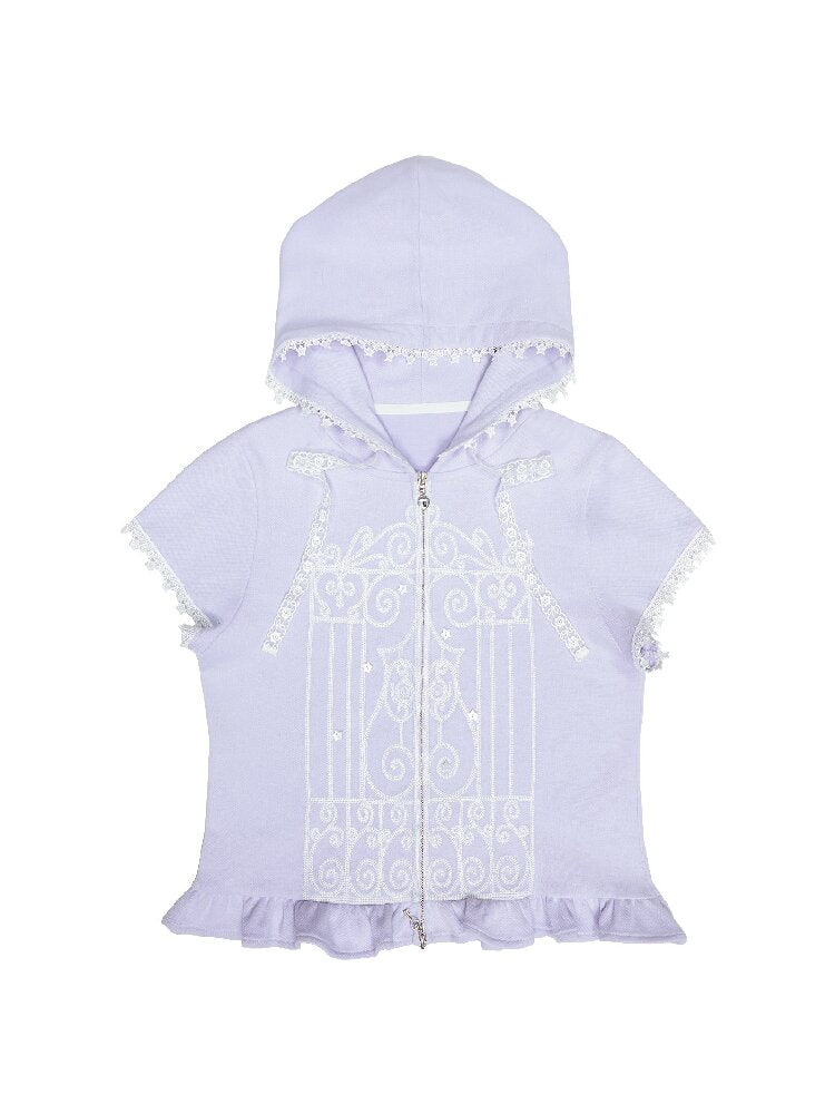 Embroidered Pattern Hooded Cardigan【s0000017134】