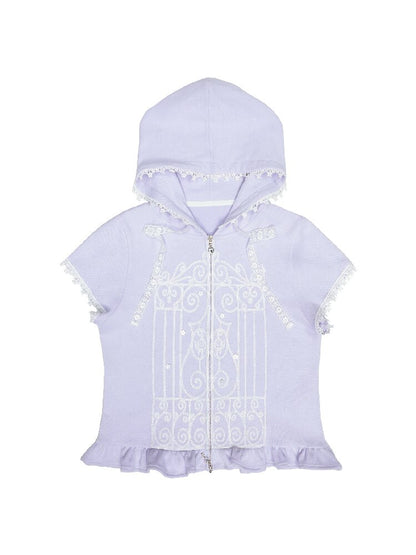 Embroidered Pattern Hooded Cardigan【s0000017134】