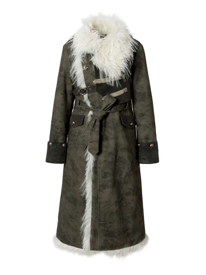 Modern Knight Fur Long Trench Coat【s0000014924】