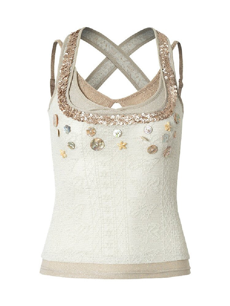Island Punk Shell Buckle Vest Top【s0000016992】