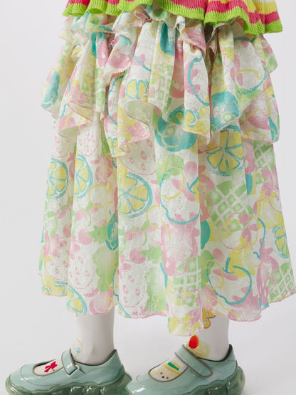 Fruit Printed Umbrella Skirt【s0000009909】