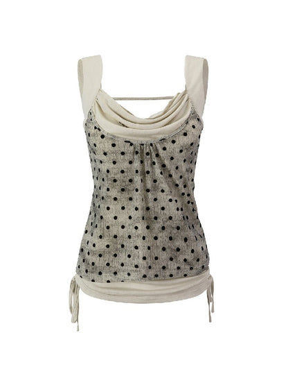 Vintage Flocked Mesh Tank Top【s0000017493】