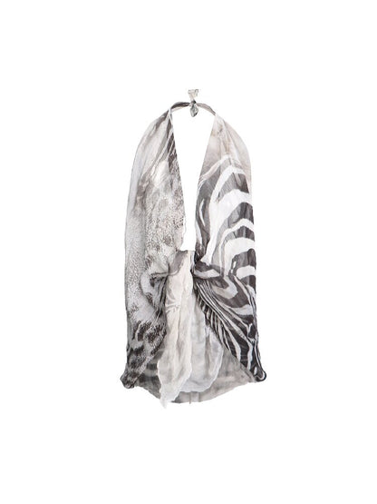 Silk Zebra Print Halter Vest【s0000017664】
