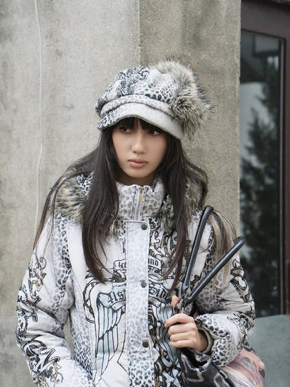 Snow Leopard Vintage Patchwork Hat【s0000018071】